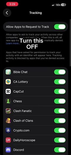 Turn this OFF to stop iPhone tracking