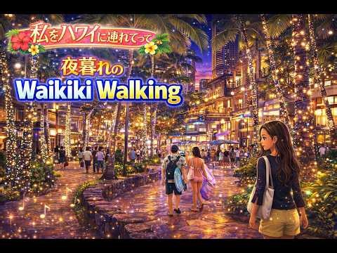４K hawaii waikiki walking 2026,4 #私をハワイに連れてって 夜のワイキキを歩きながら撮影。ハワイの夜の空気街の音をそのまま感じてください