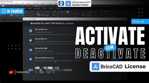 How to activate and deactivate the BricsCAD License in English | Excel Design Technologies | Excel Design Technologies Pvt. Ltd.
