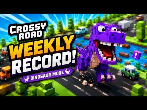 🦖 Crossy Road Dinosaur Gameplay | Insane Weekly High Score Challenge!