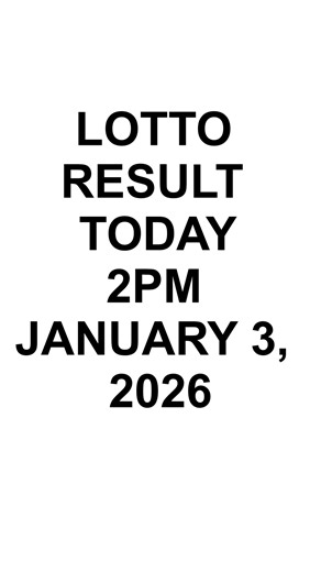 Lotto Result Today 2pm JANUARY 3, 2026 #lottoresultstoday