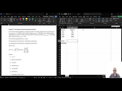 T08 12 Hypothesis Tests PS6 Two Sample t Test Unequal Variance