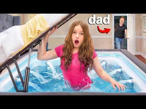 I Hid a SECRET HOT TUB Under My Bed... Dad Found It! | Jordan Matter & Salish