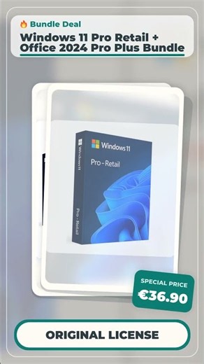 Windows 11 Pro + Office 2024 Pro Plus Bundle – Only €36.90