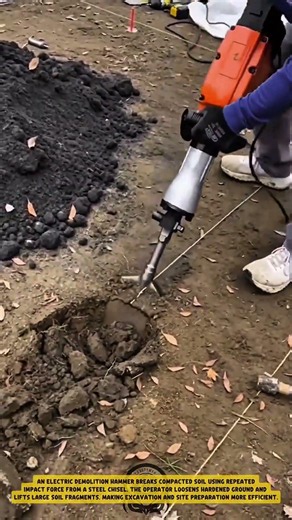 Electric Demolition Hammer : Breaking Compacted Soil for Efficient Ground Excavation