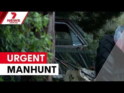 Urgent manhunt for axe attacker in Victoria | 7NEWS