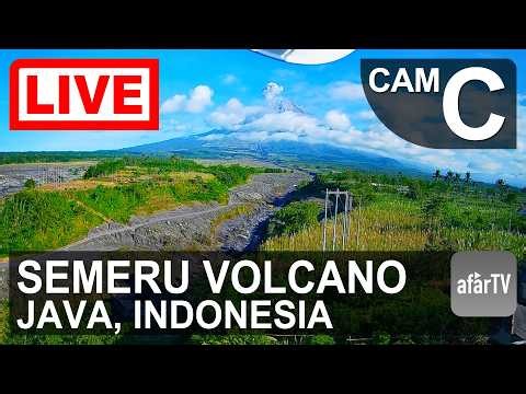 🔴 Live Now: 24/7 Erupting Semeru Volcano in Java, Indonesia (Cam C)