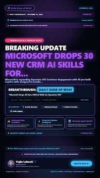 Daily Dose of M365: ✨ DAILY DOSE OF M365: MICROSOFT DROPS 30 NEW CRM AI SKILLS FOR...: #Shorts