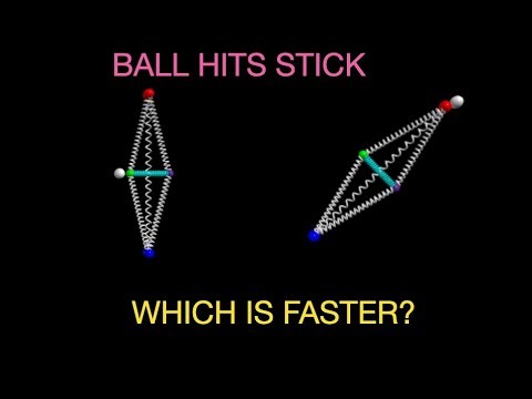 Python Physics: Ball Hits a Stick in Center or Edge. Which is Faster?