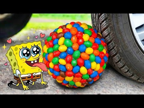 NO WAY!! Experiment Car vs SpongeBob M&M Colorful Candy Ball | Crunchy vs Soft | Woa Doodland
