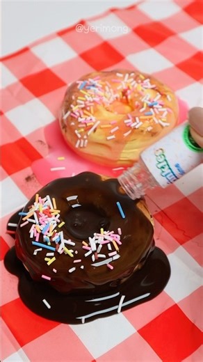 Satisfying Miniature: Making Chocolate Slime Donut ASMR (No talking)