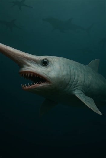 This shark looks fake—but it’s real 😳🦈 Goblin Shark jaws attack!