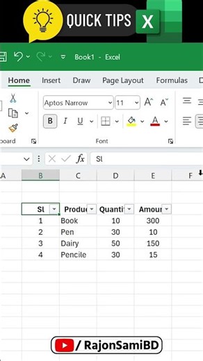 MS Excel Filter Formula | Microsoft Excel Filter Shortcut Key #shorts #excel