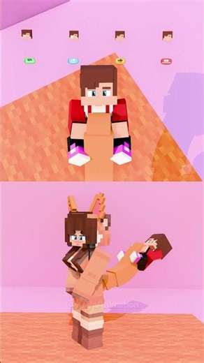 When FOX JJ Sister Has A Tail. Try to guess JJ emotions 🦊😳😂 - MAIZEN Minecraft Animation