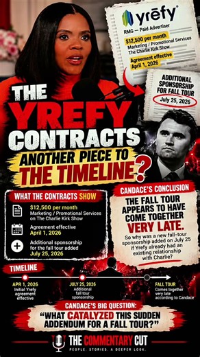 👀 Candace Owens Says the Yrefy Contracts Add Another Piece to Charlie Kirk’s Final Tour Timeline