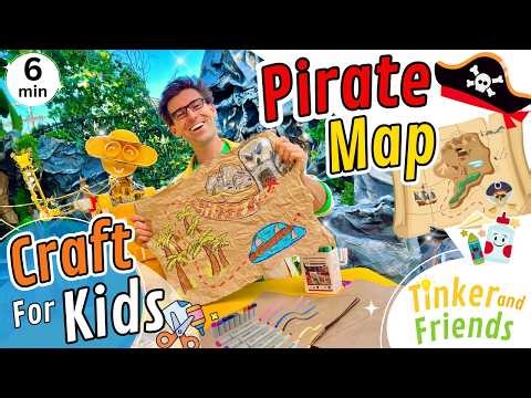 Easy Pirate Treasure Map Craft for Kids | Treasure Hunt Pirate Activities | Fun Drawing How To