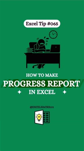 Office Work ke liye Progress Report Excel me kaise banaye 😱 | #excel #tricks #shorts #viral #video .