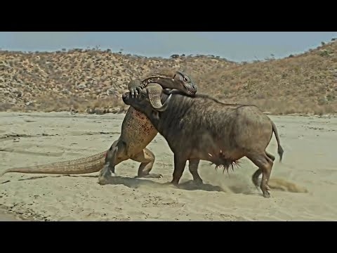 Venom vs Strength | Komodo Dragon Battles Massive Cape Buffalo