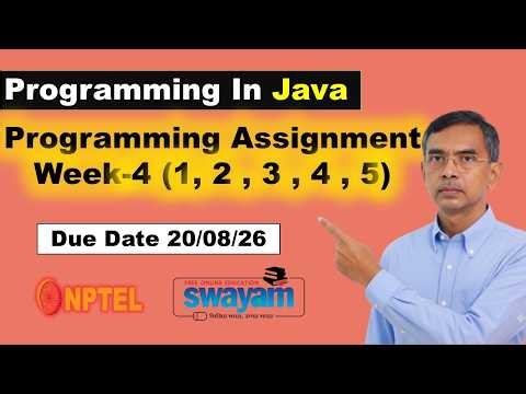 Programming in Java week 4 Programming assignment 1 to 5 Answers Solutions nptel | July 2026