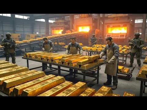 Inside the 24K Gold Factory: How Mining Ore Is Refined Into Gold Bars (Full Process)