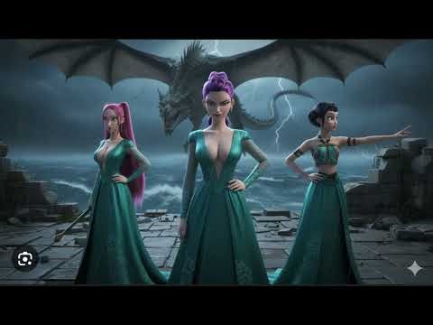 KPop Demon Hunters Huntrix with Vhagar Dragon