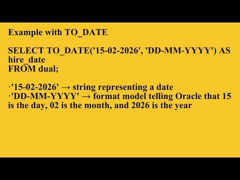 Understanding the Date Format Model and RR Date Format | Q1 Oracle L30 P1 | SMILE ROAD