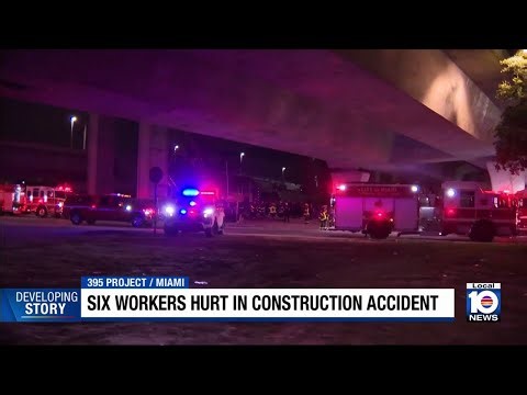 Six construction workers injured while working on I-395 bridge