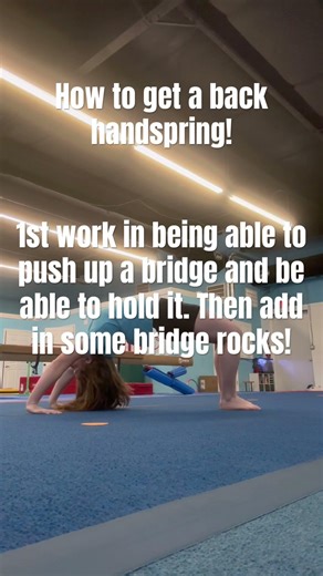 How to get a backhand-spring! Part 2 progressions! Bridge kickovers! #gymnastics #gymnast #foryou