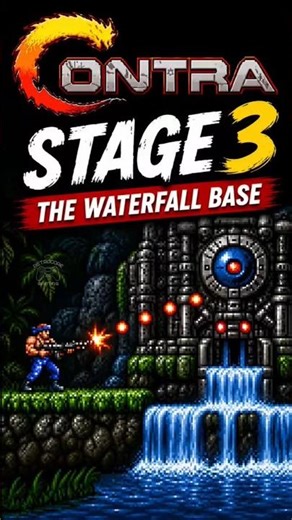 Contra Stage 3 🔥 Waterfall Base Gameplay #shorts
