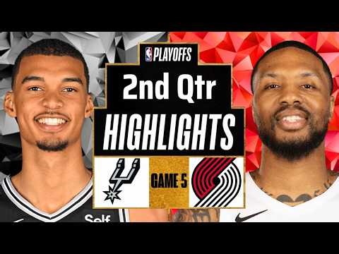 Spurs vs Blazers Highlights today 2nd Qtr P2 | Apr 28 | 2026 NBA Playoffs full Highlights Game 5.