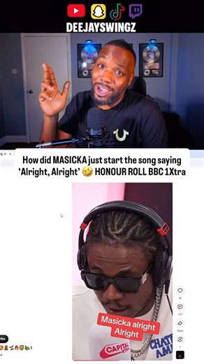 Masicka HONOUR ROLL BBC 1Xtra — Why he starts with “Alright, Alright”