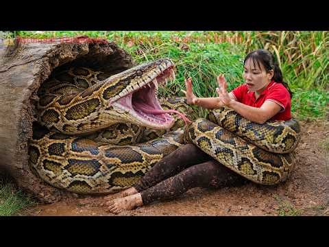 72 Hours of Terror: Giant Python Attacks a Girl in the Forest – A Shocking Survival Story! 😱🐍