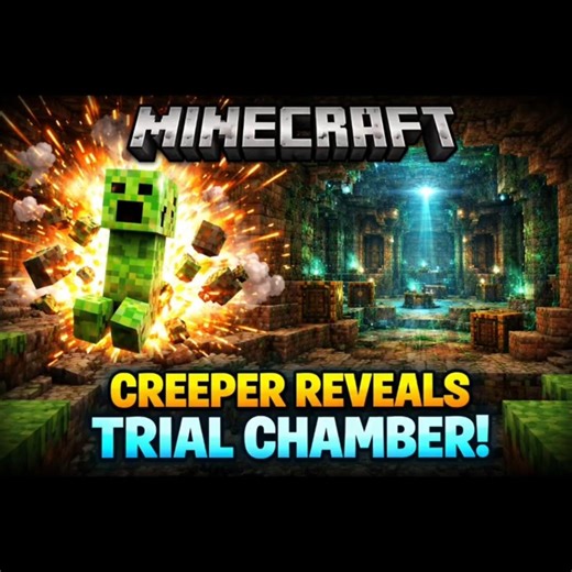 Triple Explosion! 💥 Creepers Reveal a Hidden Trial Chamber in Minecraft! #minecraft #shorts #viral