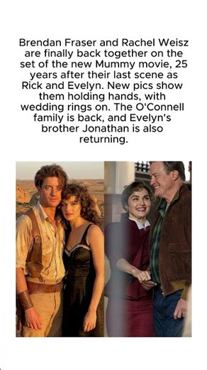 Brendan Fraser & Rachel Weisz Reunite on New Mummy Set — 25 Years Later 🎬❤️ #shorts #brendanfraser