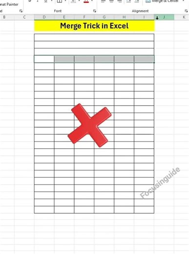 Excel Merge Cells Without Selecting Sig Rows | Smart Excel Trick 🔥#exceltricks #exceltips