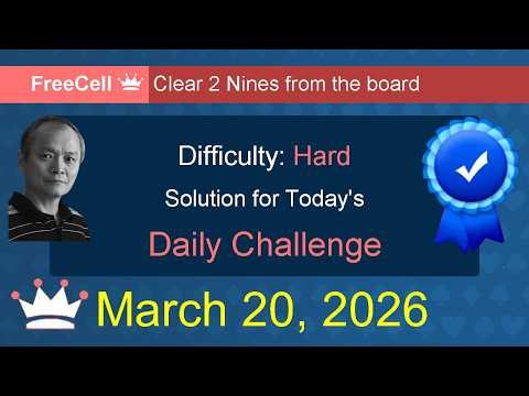 Microsoft Solitaire Collection: FreeCell - Hard - March 20, 2026