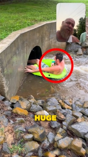 They Turned a Drainage Pipe Into a Water Slide... 😳🌊#shorts