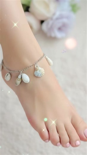 Handmade Sea Shell Anklet - Perfect for Summer! 🐚 #HandmadeJewelry #ShellAnklet #BohoStyle