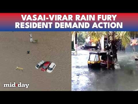 Mumbai Rains DROWN Vasai-Virar, 70-Hour BLACKOUT, Streets Turn Swimming Pool As Waterlogging Hits