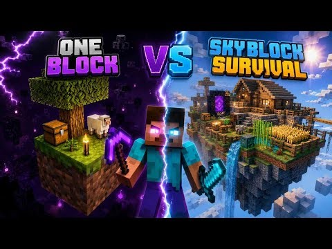 🔴ONE BLOCK vs SKYBLOCK 🌍| Minecraft Live | Sunday Special 😱 #shortsfeed #minecraft #gaming #survi