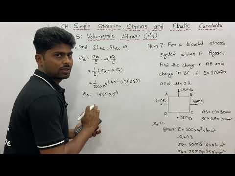 Numerical 07: Volumetric Strain || MSBTE Diploma || SOM || BE || B-TECH || elastic constant