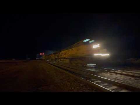 HIGH SPEED 70 MPH BNSF Freight Trains Blasting Through The Night
