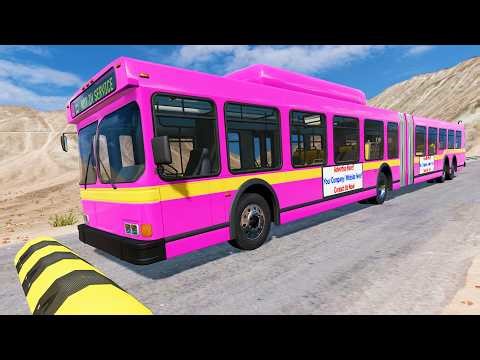 BUS And TRUCKS Vs MASSIVE SPEED BUMPS - BeamNG.Drive