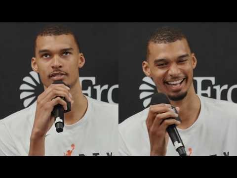 Wemby stuns reporters with quick math skills "Of course the Alien gets all of them" 😂