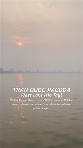 Beautiful Sunset at West Lake at Tran Quoc Pagoda #hanoi #pagoda #vietnam