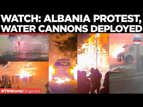 ANTI-GOVERNMENT PROTEST: Police Use Water Cannons Against Tirana Protesters | US-Iran War