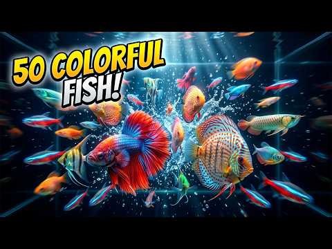 Ultimate Colorful Aquarium Challenge 50 Exotic Fish in Ultra Cinematic 4K (No Music, Pure Nature)
