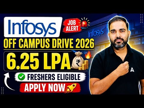 Infosys Off Campus Drive 2026 | Freshers Eligible | Salary 6.25 LPA | DSE Hiring