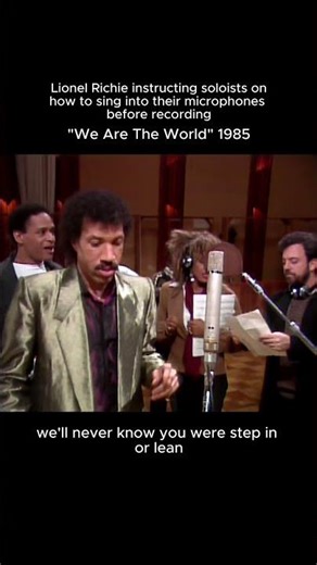 Soloists of “We Are The World” practicing for the final take