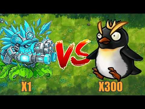 PVZ 1 Fusion 3.6 Challenge!! 1 Plants Fusion VS 30000 Ultimate Penguin Zombie - Who Will Win?